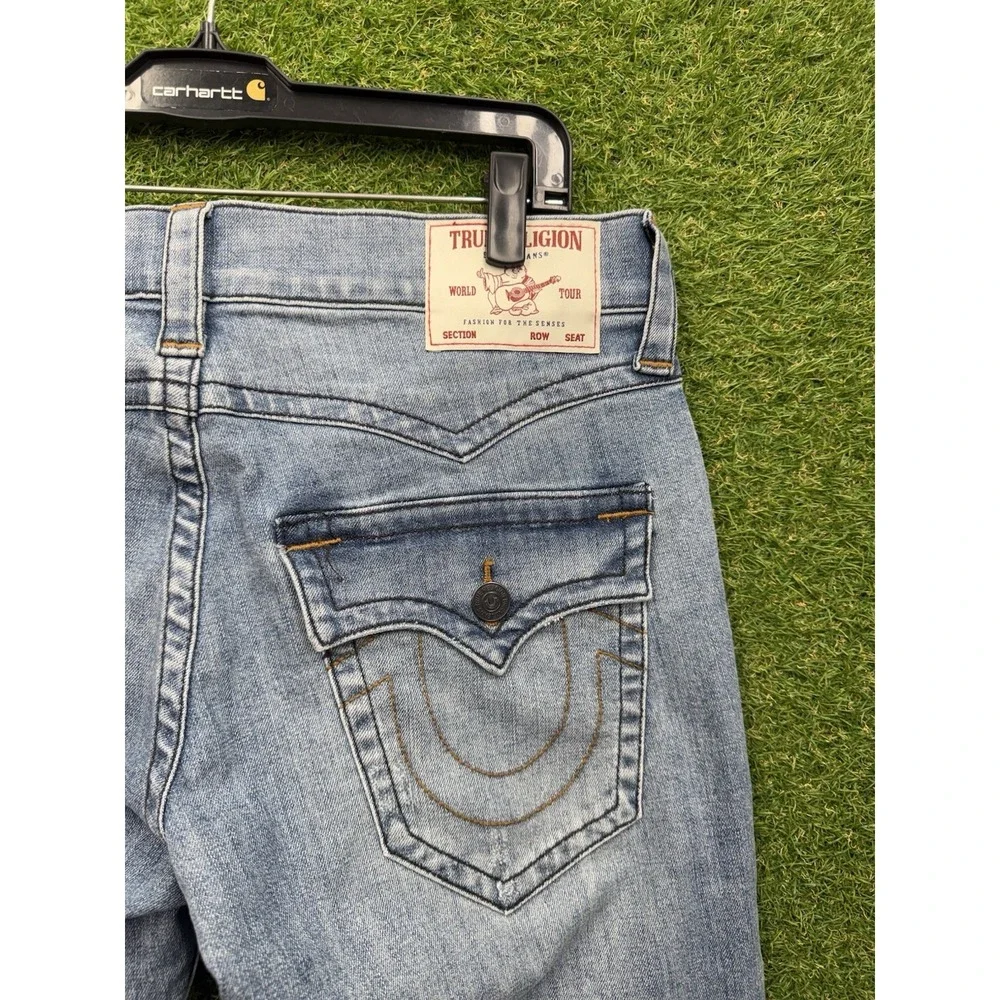 True Religion Jeans Mens 33 Ricky Flap Pockets Relaxed Straight Denim Y2K
